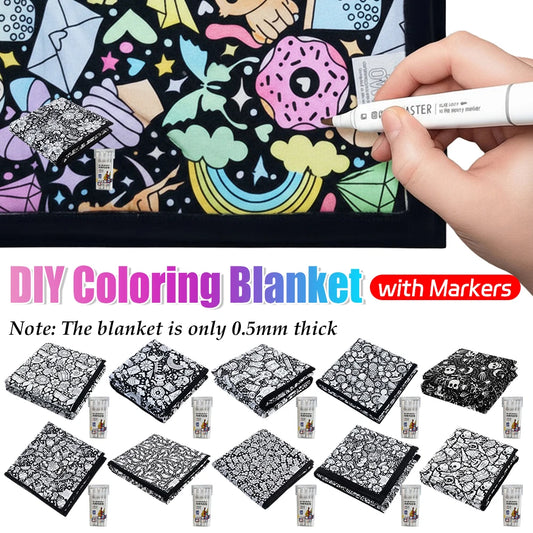 ColourCozy - DIY Colour Your Own Fuzzy Blanket with 24 Markers