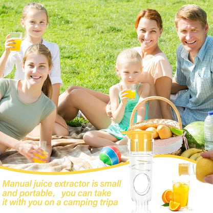 FreshPress Mini Lemon Juicer | Portable Manual Citrus Squeezer with Strainer