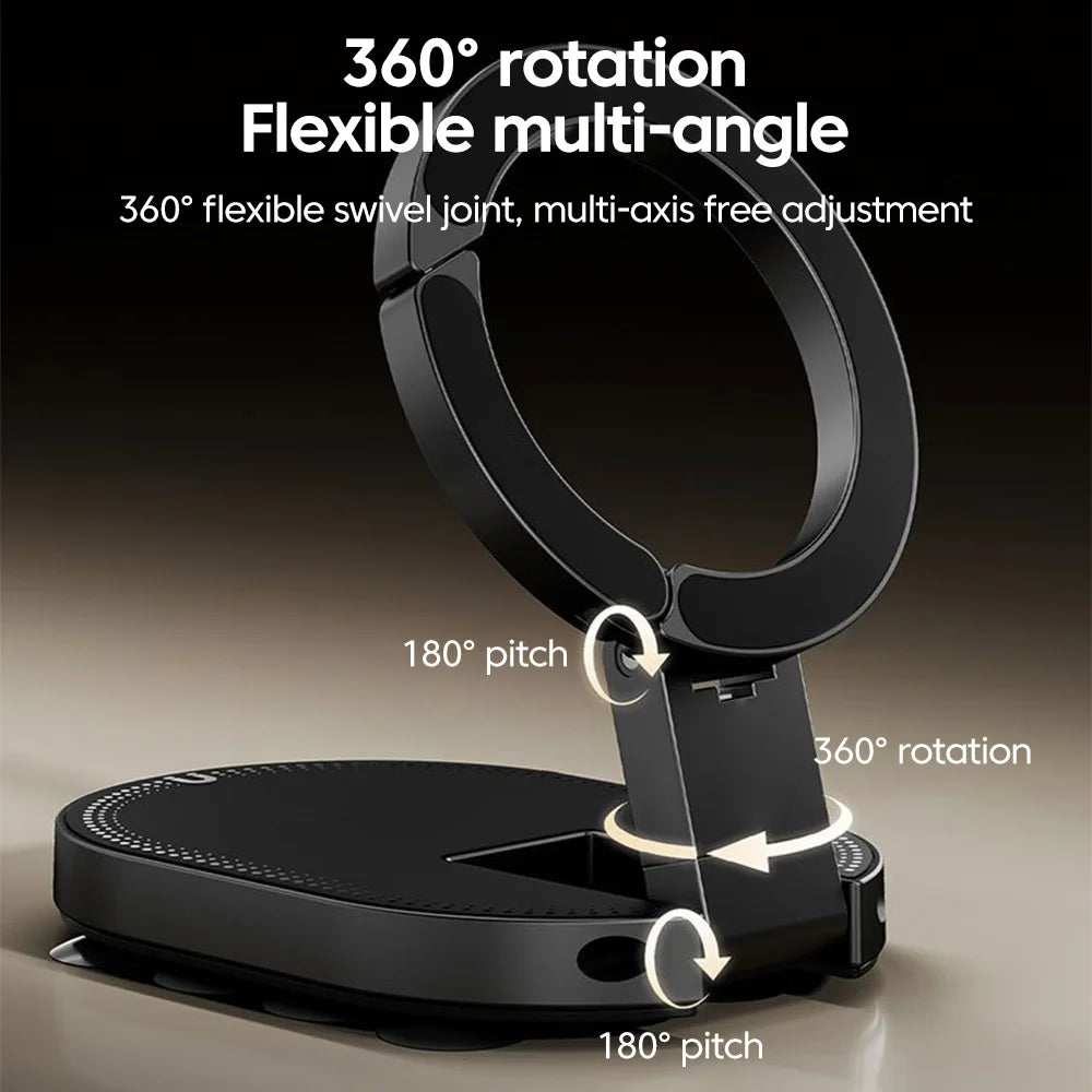 FlexMag 3-in-1 Magnetic Phone Stand with Suction Base | 360° Rotatable Foldable Holder