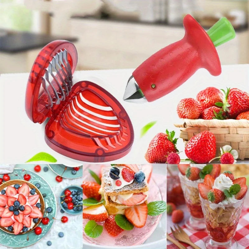 BerryCore 3-in-1 Strawberry Tool | Slicer, Corer & Stem Remover