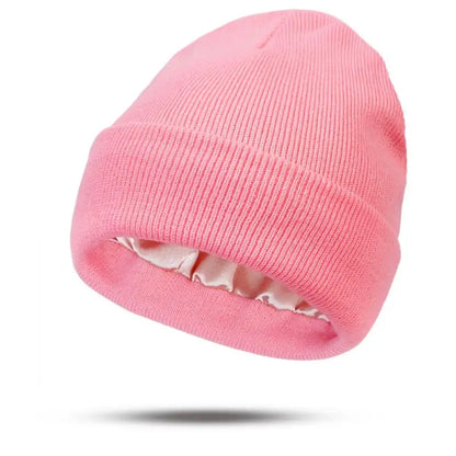 Satin-Lined Slouchy Beanie – Anti-Static Winter Hat for Sleep & Everyday Wear