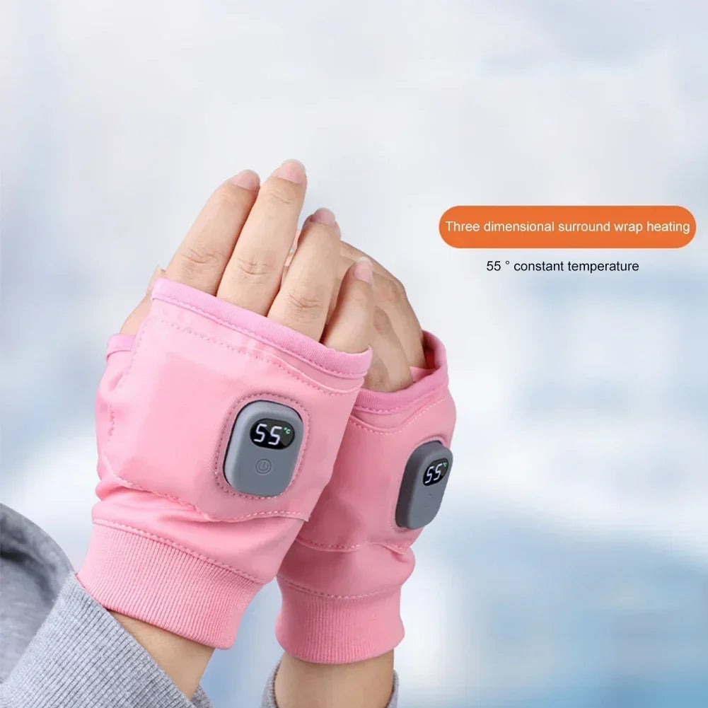 Smart Heated Fingerless Gloves – Rechargeable Hand Warmers