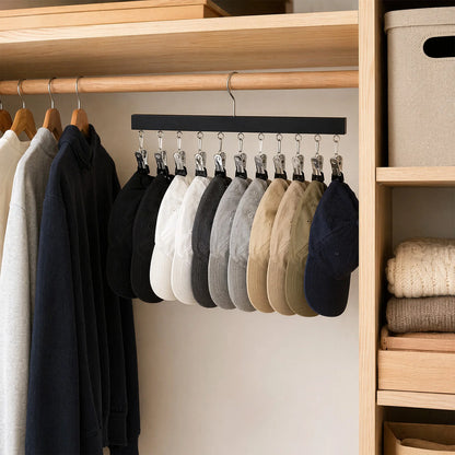12-Clip Wooden Wardrobe Organiser