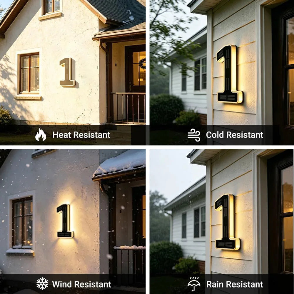 SolarGlow LED House Number Light
