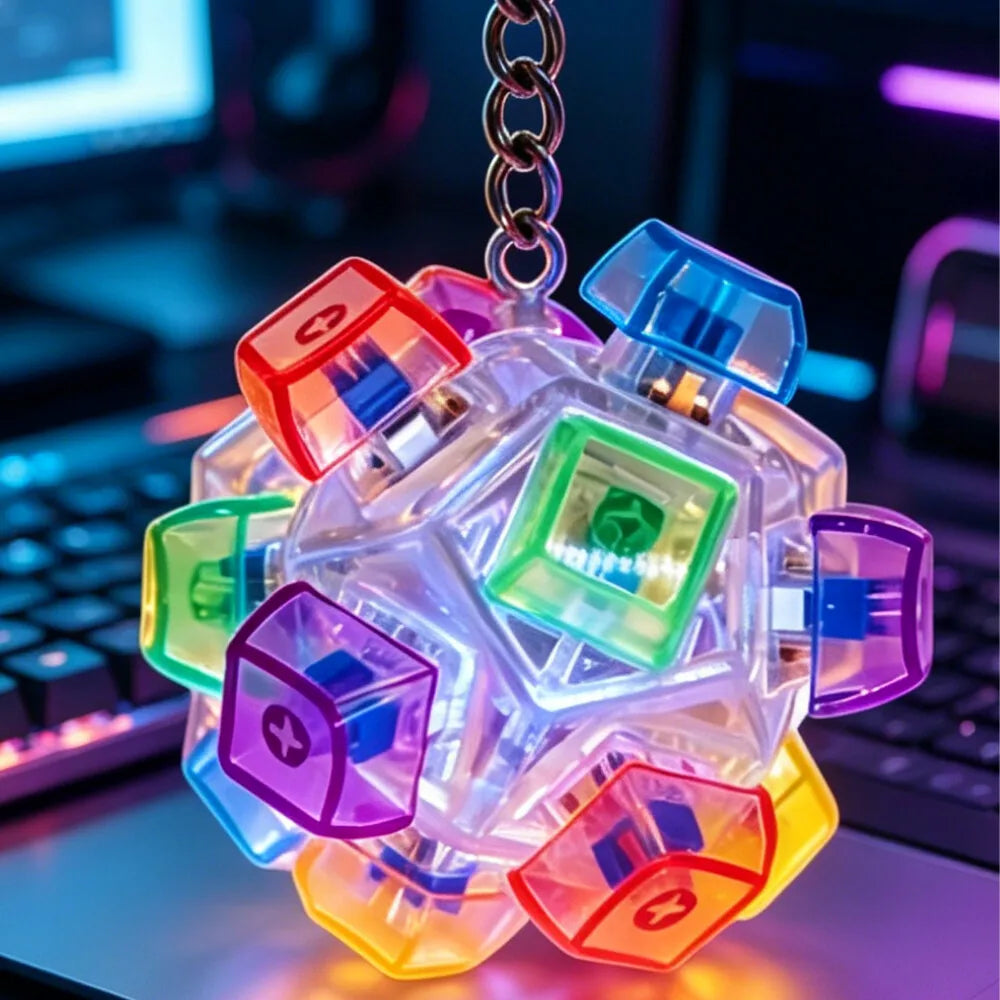 ClickGlow - LED Mechanical Key Fidget Keychain