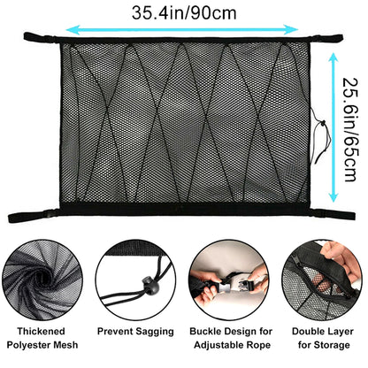 Car Ceiling Storage Net – Double-Layer Roof Organiser