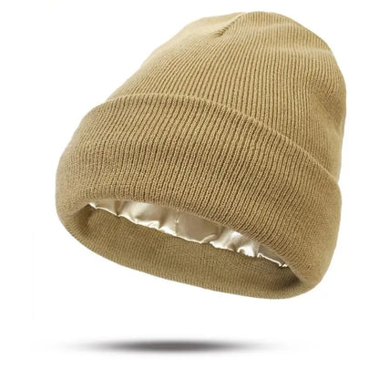 Satin-Lined Slouchy Beanie – Anti-Static Winter Hat for Sleep & Everyday Wear