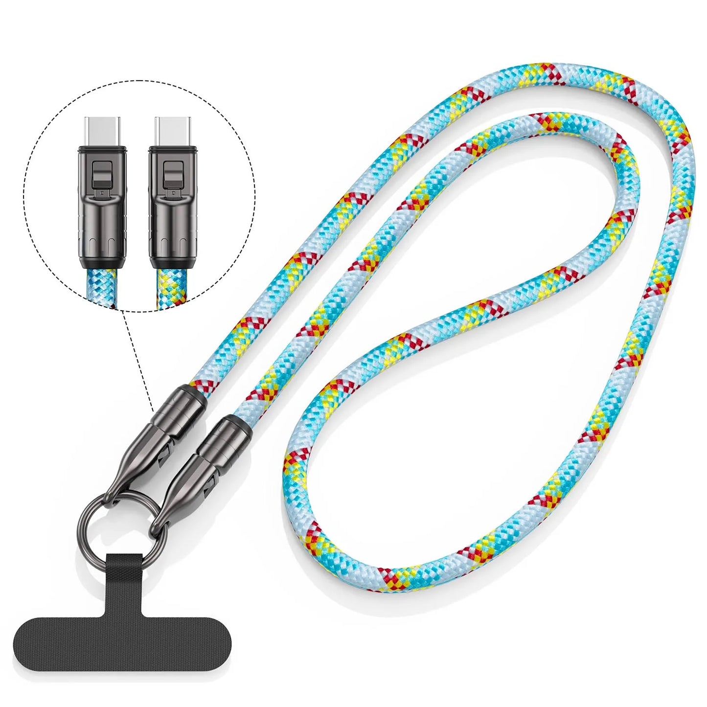 2-in-1 Type-C to Type-C Fast Charging Lanyard Cable