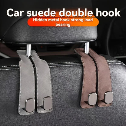 GripHold Car Headrest Hook | Premium Leather & ABS Seat Back Storage Hook