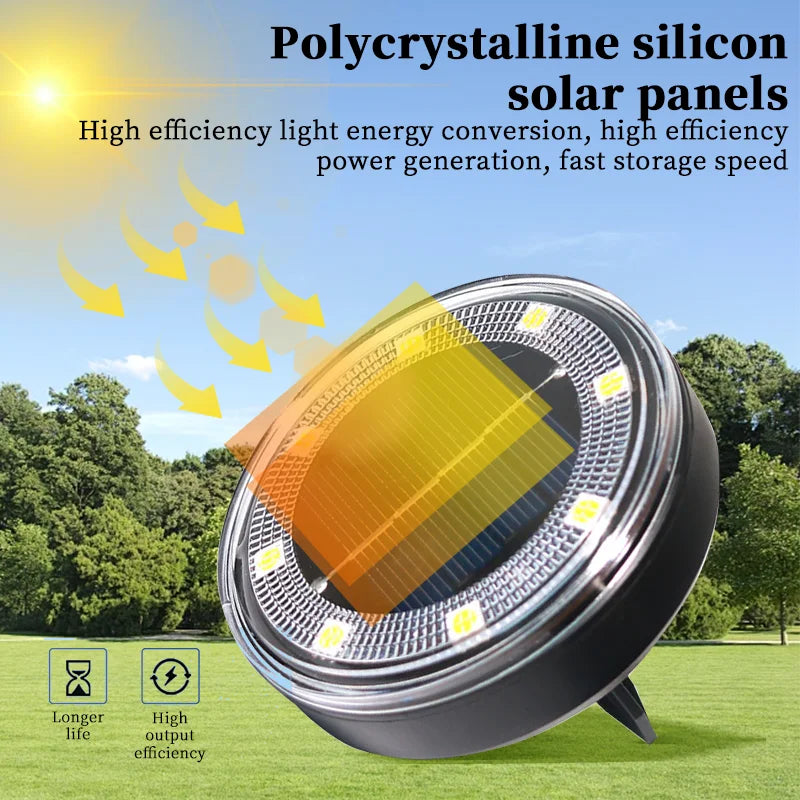 Polycrystalline silicon solar panel with greenery in the background